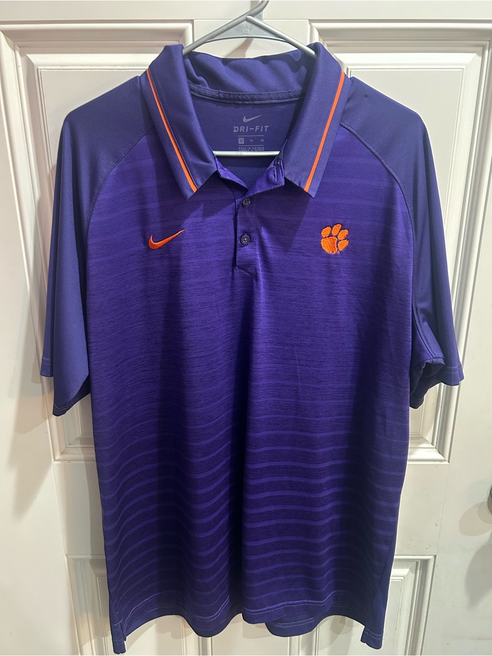 Clemson Tigers Nike Men’s XL Dri-Fit Purple Polo